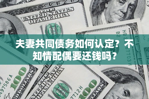 北京夫妻共同债务如何认定？不知情配偶要还钱吗？